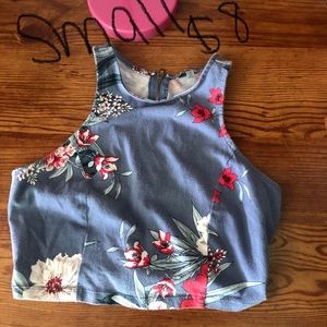 Crop top with zipper back